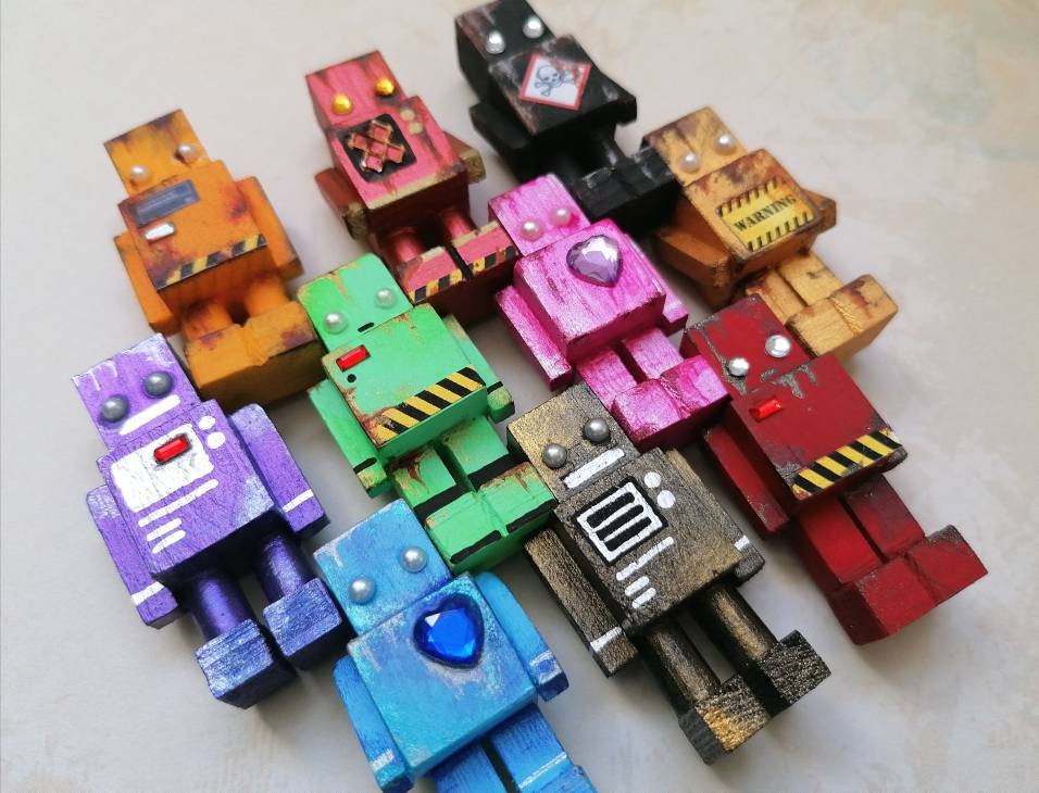 Rusty Robots. Collectable Wooden Robot Figurines. - Etsy UK