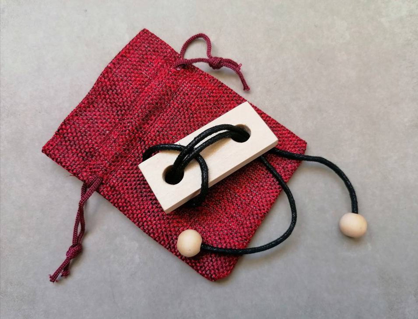 Wood rope puzzle game brainteaser. Etsy