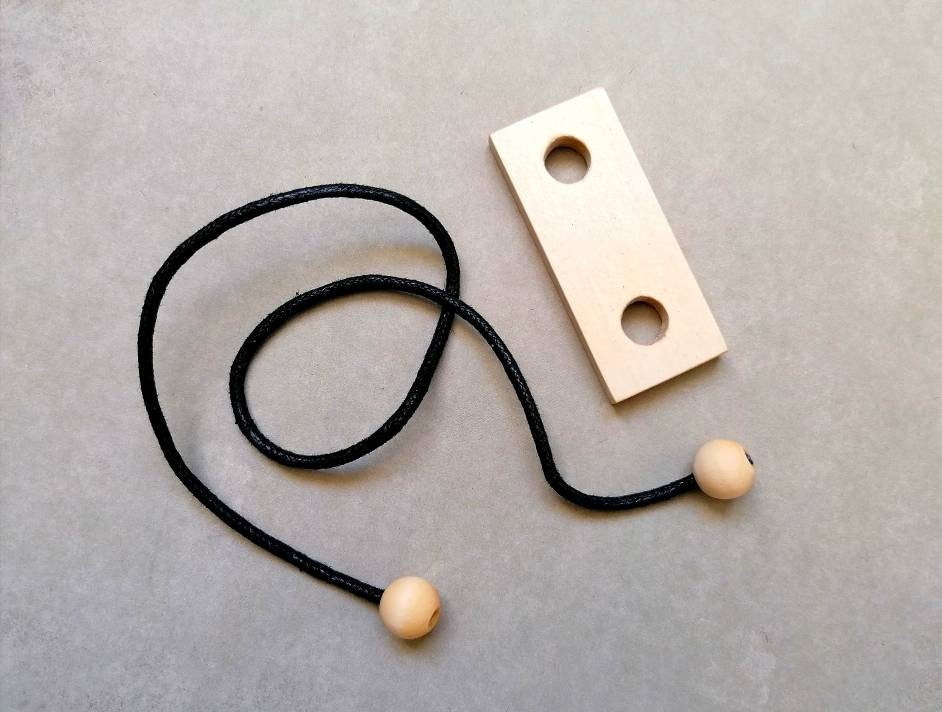 Wood rope puzzle game brainteaser. Etsy