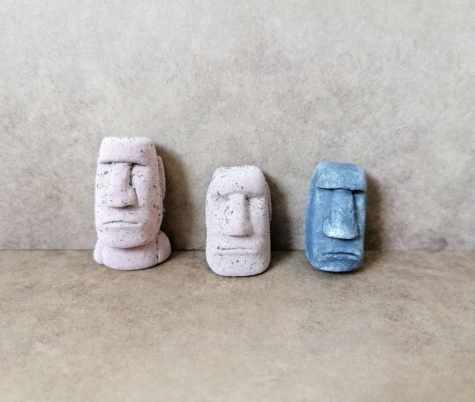 Easter Island Moai Heads. Miniature Figures Etsy UK