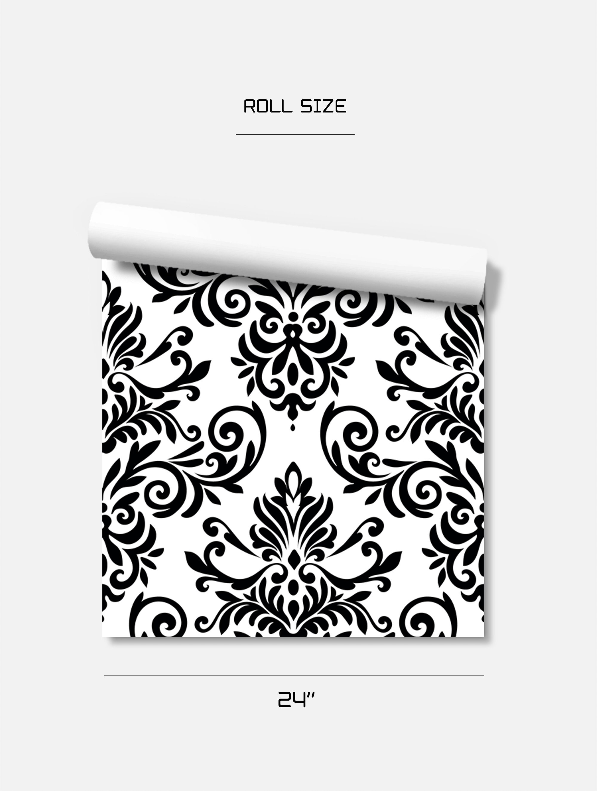 Buy Black and White Damask Wallpaper 053 Grunge Murals Online in India
