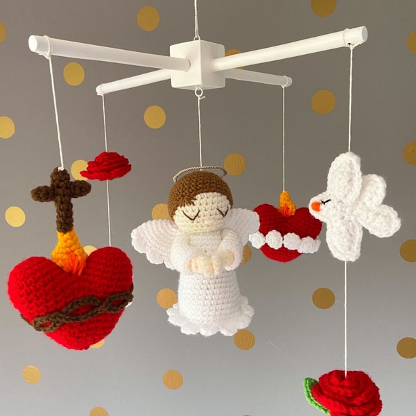 Sacred Heart of Jesus/ Angel - baby mobile