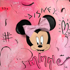 Minnie Mouse painting, Disney character art, Mickey Mouse, gift idea, children&#39;s bedroom decor