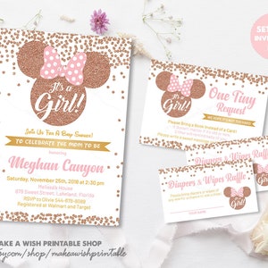 rose gold baby shower invitations