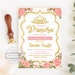 Spanish Little Princess Baby Shower Invitations, Spain Princess Invitation Printable, Girl Baby Shower Invites, Pink and Gold Glitter US03