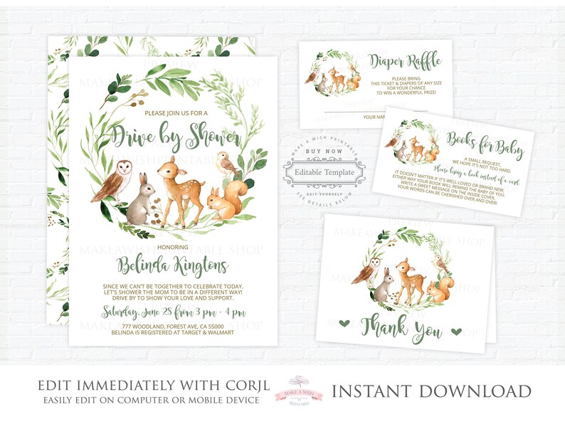 SALE Drive Thru Baby Shower Invitation Editable Template Etsy