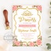 Princess Baby Shower Pink and Gold Floral Invitation Digital, Baby Girl Shower Invitation Printable, Little Princess Baby Shower Invite US03
