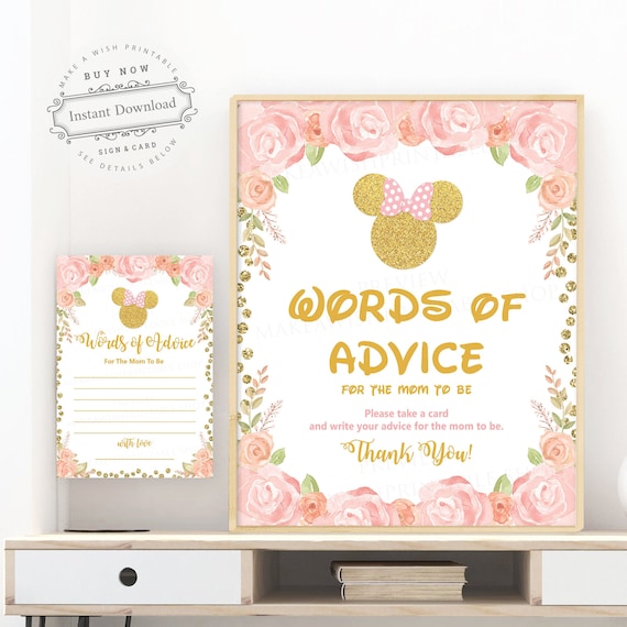 Baby Shower /'Dear Baby/' Advice Cards Rose GoldCopper metallic color scheme