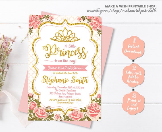 crown baby shower invitations