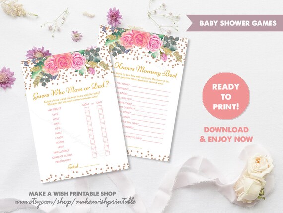 Baby Shower Games Who Knows Mommy Best And Guess Who Mom Or Dad Baby Shower Games Who Knows Mommy Best And Guess Who Mom Or Dad