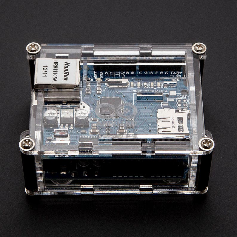 Arduino Uno with Ethernet Shield Acrylic Box Enclosure | Etsy