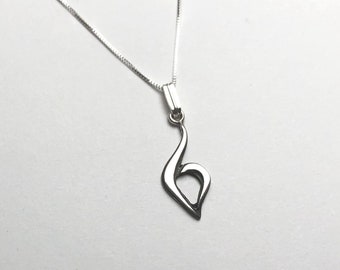 Recovery Symbol Necklace with 3/4" pendant. Sterling Silver 925