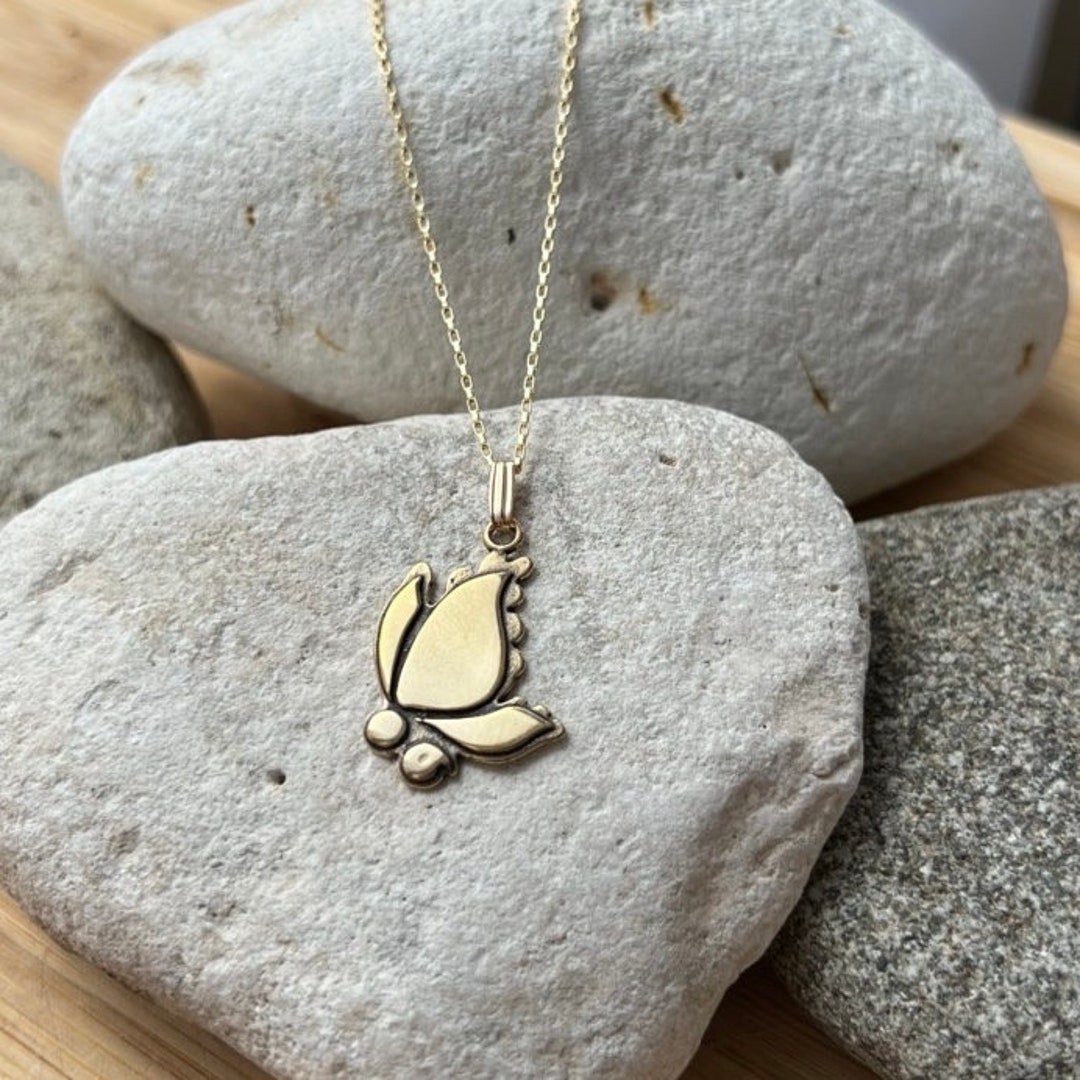 Gold Butterfly Semicolon