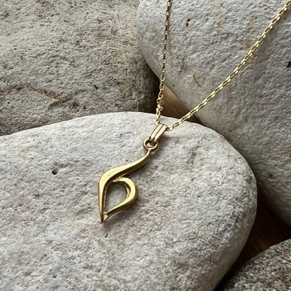Gold Recovery Symbol Necklace with 3/4" pendant.