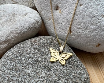 Like a Butterfly... Recovery Symbol Necklace. Gold