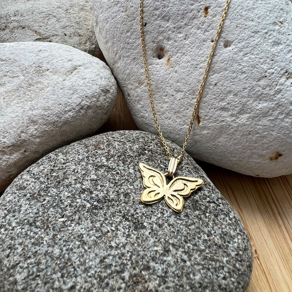 Like a Butterfly... Recovery Symbol Necklace. Gold