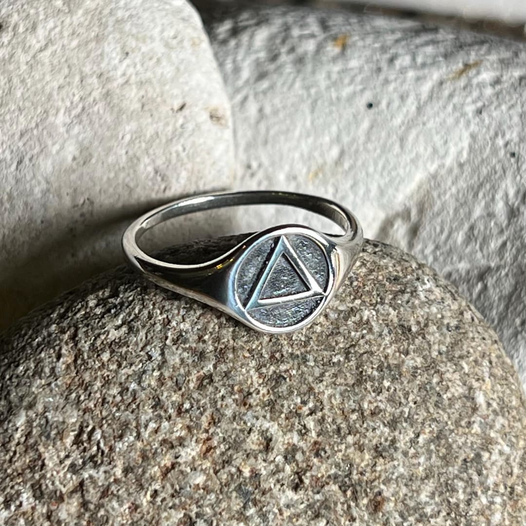 AA Symbol Signet Ring. Sterling Silver 925 - Etsy
