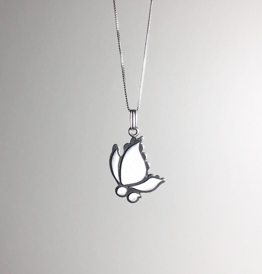 Semicolon butterfly necklace sale