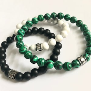 Semicolon Symbol beaded bracelet. Sterling Silver 925