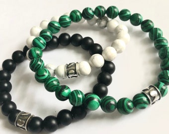 Semicolon Symbol beaded bracelet. Sterling Silver 925