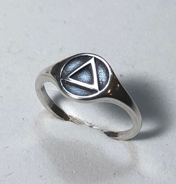 AA Symbol Signet Ring. Sterling Silver 925 - Etsy