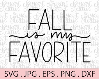 Outono é meu SVG favorito | letras à mão | arquivo zip contendo svg, jpg, png, dxf e eps | arquivo de corte de silhueta e cricut | Outono