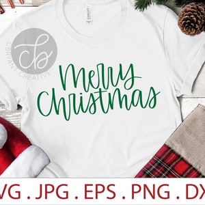 Merry Christmas SVG | zip file containing svg, jpg, png, dxf, and eps | Christmas SVG | Holiday SVG | Cricut and Silhouette Cut File