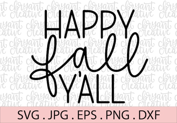 Download Happy Fall Yall SVG hand lettered zip file containing | Etsy