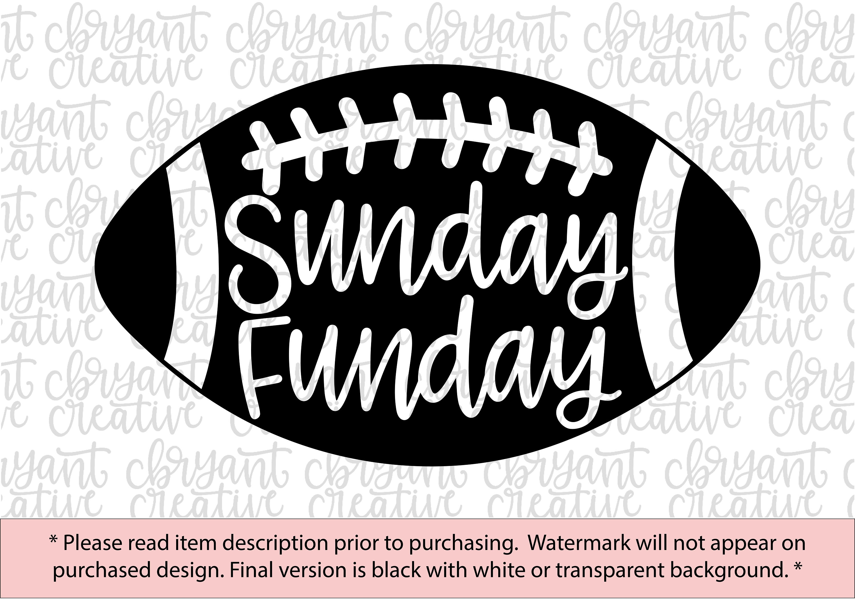 Sunday Funday Football hand lettered SVG zip file containing | Etsy