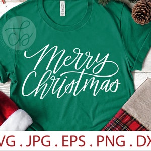 Merry Christmas SVG | zip file containing svg, jpg, png, dxf, and eps | Christmas SVG | Holiday SVG | Cricut and Silhouette Cut File