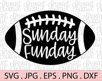 Domingo Funday Futebol com letras SVG | arquivo zip contendo svg, jpg, png, dxf e eps | arquivo de corte de silhueta e cricut | esportes de outono svg