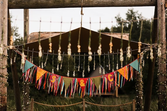Personalised Festival Wedding Bunting Alternative Wedding Boho Decoration Mr & Mrs Garland Pennant Banner