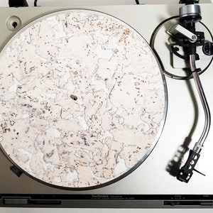 Cambria White Cork Anti-Static Record Platter Slip Mat for Vinyl Record Players, DJ Turntables, Technics, Marantz, U-Turn, Audio-Technica image 1