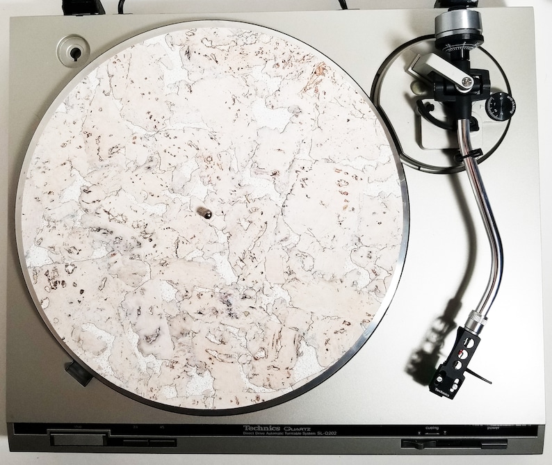 Cambria White Cork Anti-Static Record Platter Slip Mat for Vinyl Record Players, DJ Turntables, Technics, Marantz, U-Turn, Audio-Technica image 1