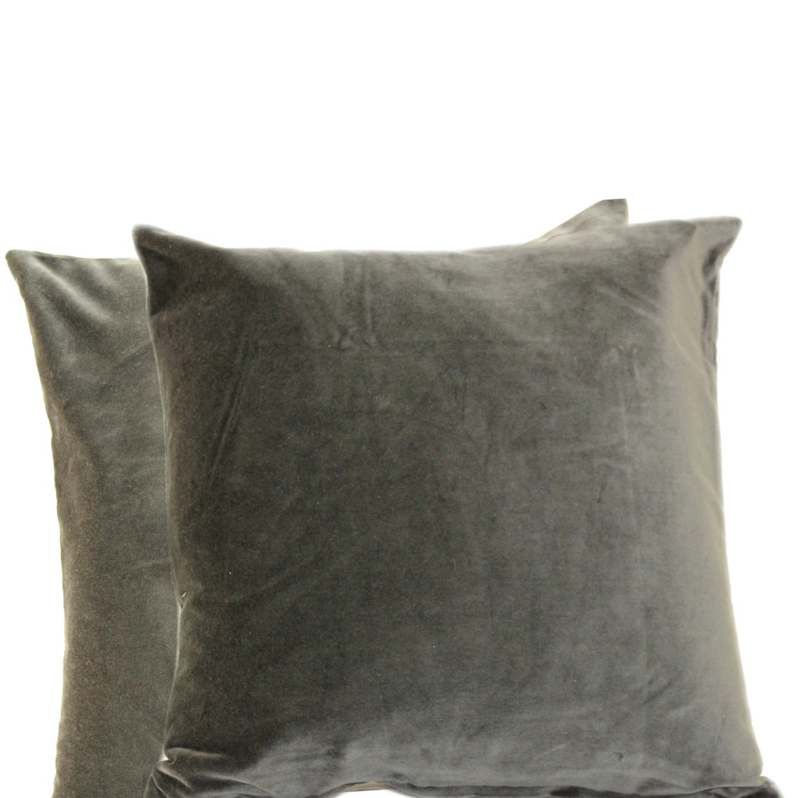 Gray Velvet Throw Pillow Decorative Pillow Covers Home Etsy