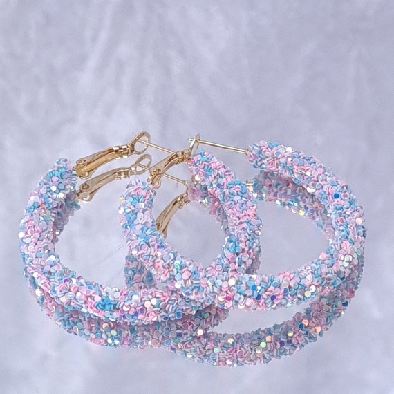 Iridescent on sale hoop earrings