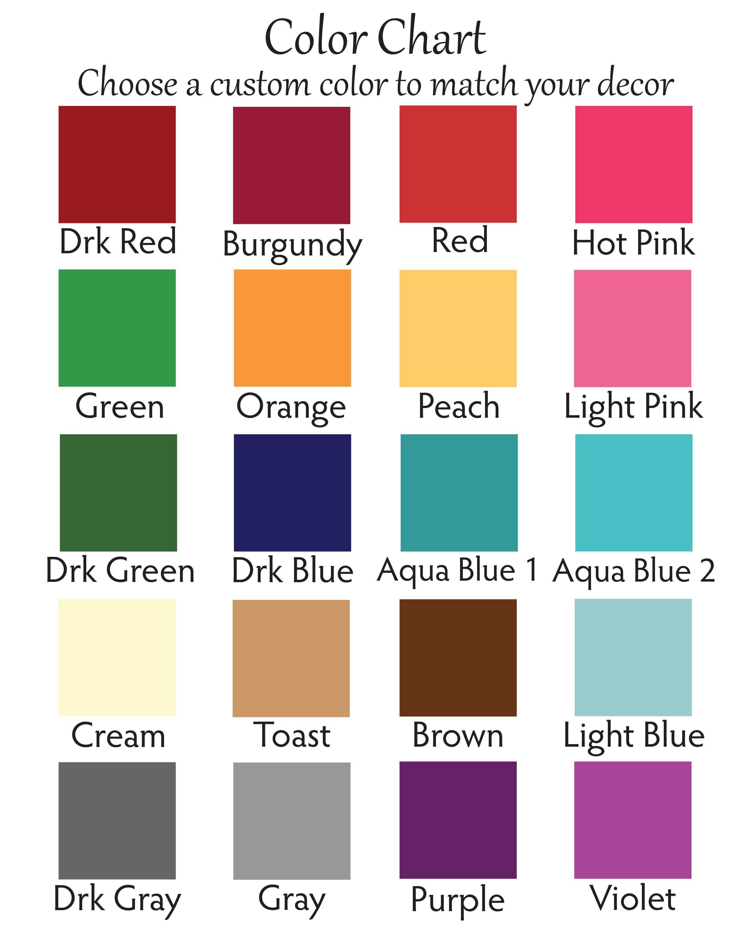 Aqua Blue Color Chart