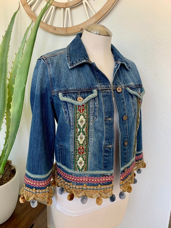 BohoOnTheOhio Embellished Denim Jean Jacket