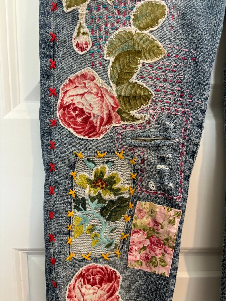 Retro Roots Floral Washed Khaki Denim