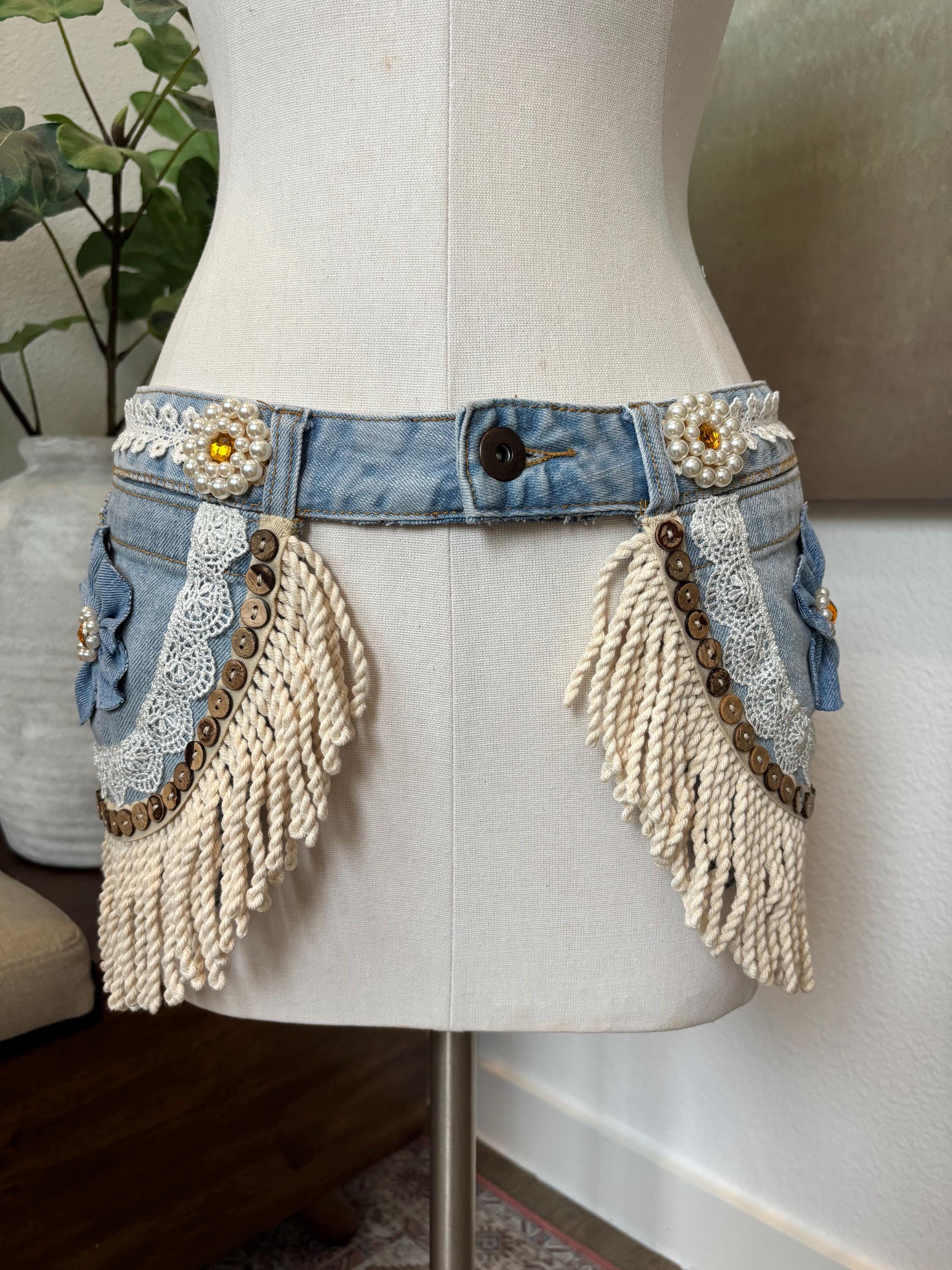Peplum Belt Denim - Etsy