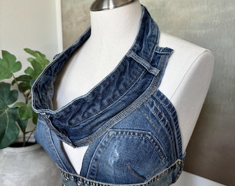 Handmade Denim Bra Top: Cowboy Carter Concert, Rodeo Outfit