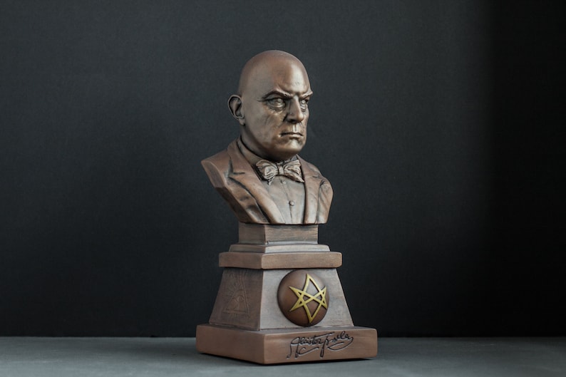 8 inch Aleister Crowley bust sculpture art figure image 0