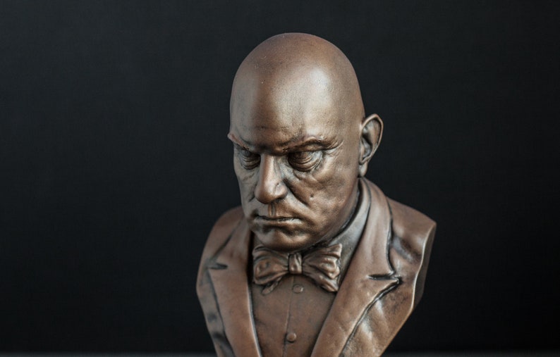 8 inch Aleister Crowley bust sculpture art figure image 8