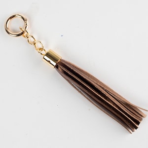 Bronze Big genuine leather tassel for handbag. Leather fringe. Leather keychain. Bag Charm. Select color. Custom orders.