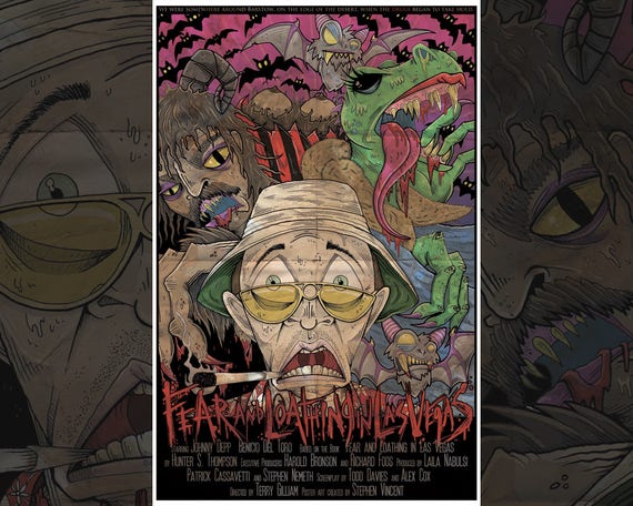 Bat Country Print Movie Poster Poster Art Fear And Etsy Bat Country Print Movie Poster Poster Art Fear And Etsy