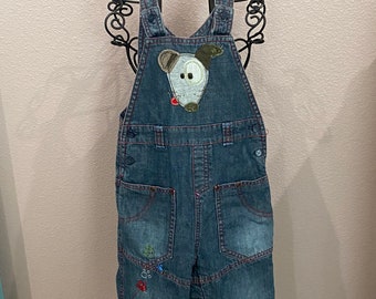 Next Baby Unisex Vintage Denim Overalls in Size 12-18m