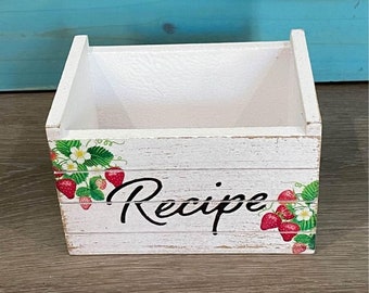 White Wood Crate Recipe Storage Box
