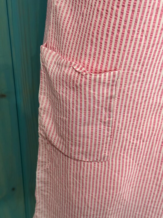 Vintage Pink & White Striped Midi Dress - S/M - image 8