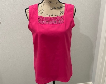 BFA Classics Vintage Women’s Hot Pink Lace Top - M