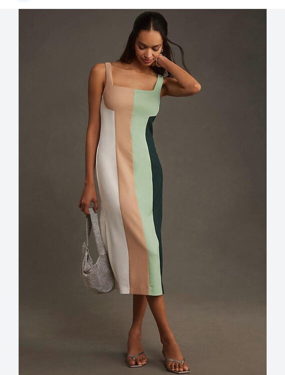 Anthropologie Hutch Sleeveless Colorblock Midi Dress in Size 4 - Etsy Israel
